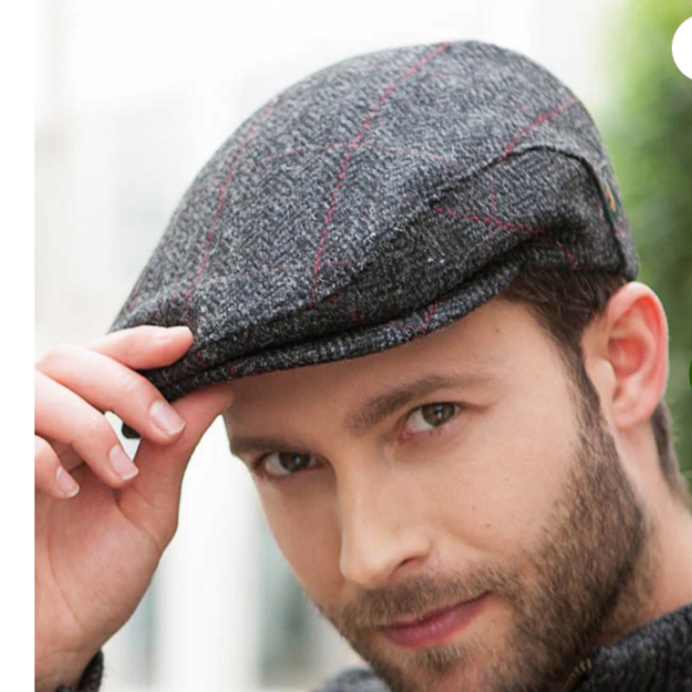 MUCROS WEAVERS, Sz 60cm / Large, 100% Wool Men’s Tweed Flat Cap, Never Worn NWOT